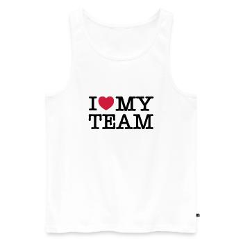 I Love (Heart) My Team - Débardeur bio Premium Homme - blanc - Devant - Michal (187cm)