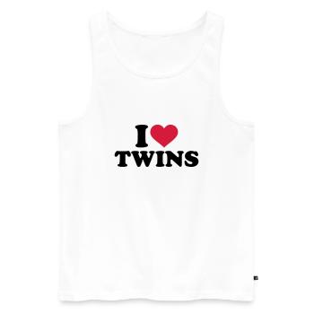 Zwillinge - Männer Premium Bio Tank Top - Weiß - Vorne - AI Model Male 178 light (178cm)