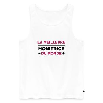 Moniteur / Monitrice / Mono / Formation / Ski - Débardeur bio Premium Homme - blanc - Devant - AI Model Male 178 light (178cm)