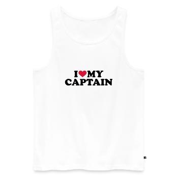 Captain - Men's Premium Organic Tank Top - white - Front - Michal (187cm)