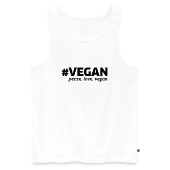 vegan - Männer Premium Bio Tank Top - Weiß - Vorne - Michal (187cm)
