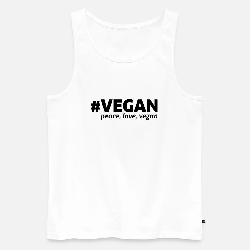 vegan - Männer Premium Bio Tank Top - Weiß