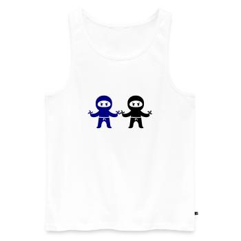 Ninjas - Men's Premium Organic Tank Top - white - Front - Michal (187cm)