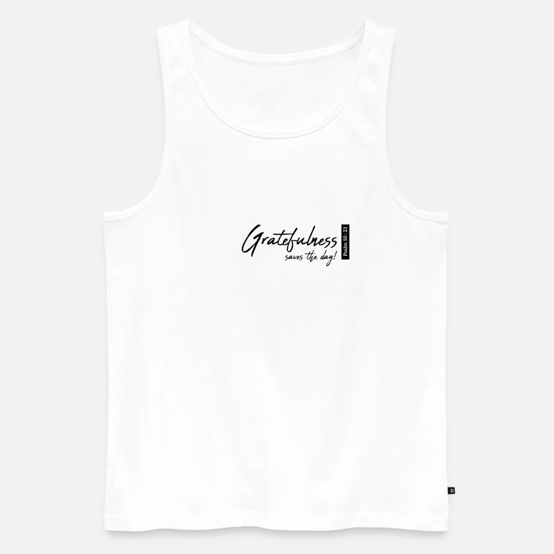 Gratefulness - Männer Premium Bio Tank Top - Weiß