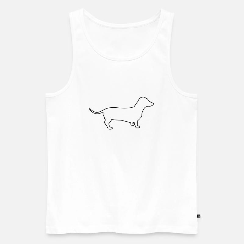 dackel konturen 1 - Männer Premium Bio Tank Top - Weiß