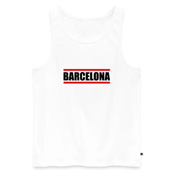 Barcelone - Débardeur bio Premium Homme - blanc - Devant - AI Model Male 178 light (178cm)
