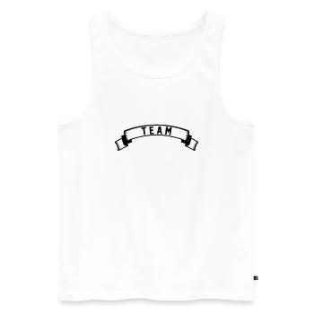 team - Männer Premium Bio Tank Top - Weiß - Vorne - Michal (187cm)