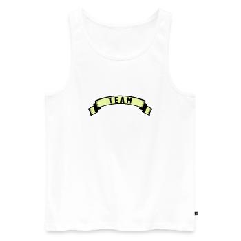 team - Männer Premium Bio Tank Top - Weiß - Vorne - Michal (187cm)