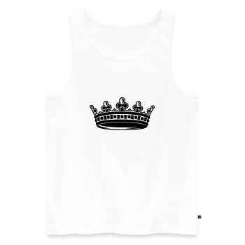 krone - Männer Premium Bio Tank Top - Weiß - Vorne - Michal (187cm)