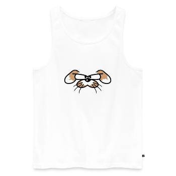 Hund Hase Tier guckt böse wütend ernst aggressiv - Männer Premium Bio Tank Top - Weiß - Vorne - Michal (187cm)