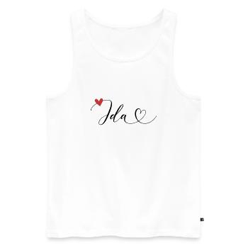 Ida Name First name Calligraphy Heart - Men's Premium Organic Tank Top - white - Front - AI Model Male 178 light (178cm)