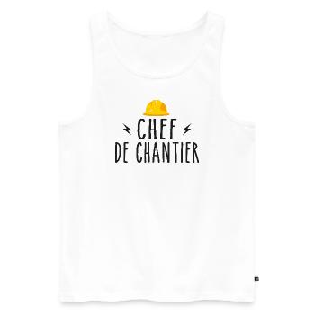 Site Manager - Men's Premium Organic Tank Top - white - Front - AI Model Male 178 light (178cm)