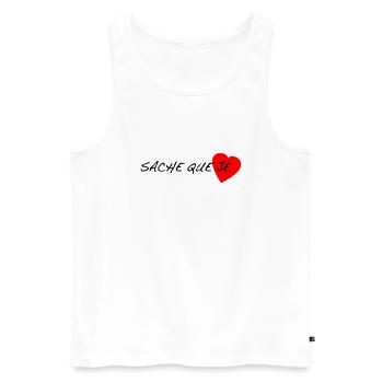 sache_que_je - Débardeur bio Premium Homme - blanc - Devant - Michal (187cm)