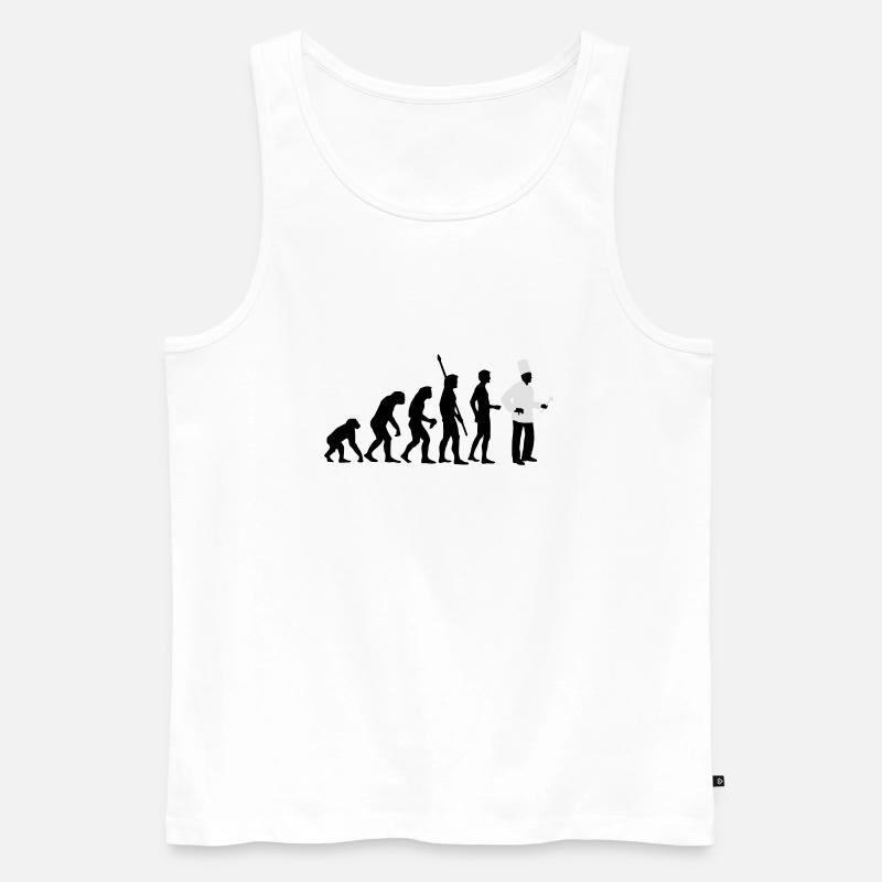 evolution_koch_2c - Männer Premium Bio Tank Top - Weiß