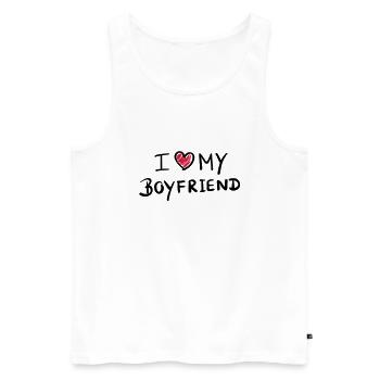 i_love_my_boyfriend__f2 - Débardeur bio Premium Homme - blanc - Devant - Michal (187cm)