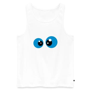 eyes - Men's Premium Organic Tank Top - white - Front - Michal (187cm)