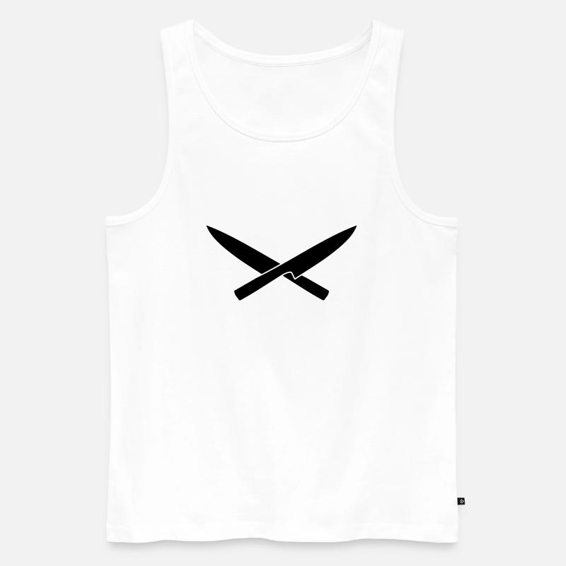 chefmesser - Männer Premium Bio Tank Top - Weiß