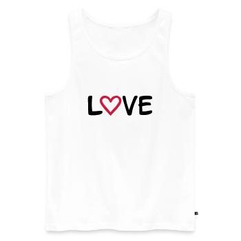 Love - Débardeur bio Premium Homme - blanc - Devant - Michal (187cm)