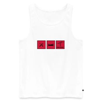 Amateurfunk - Männer Premium Bio Tank Top - Weiß - Vorne - Michal (187cm)