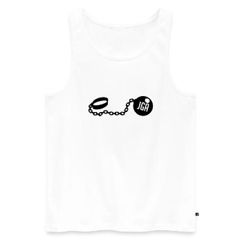 jga_kette_nu1 - Männer Premium Bio Tank Top - Weiß - Vorne - Michal (187cm)
