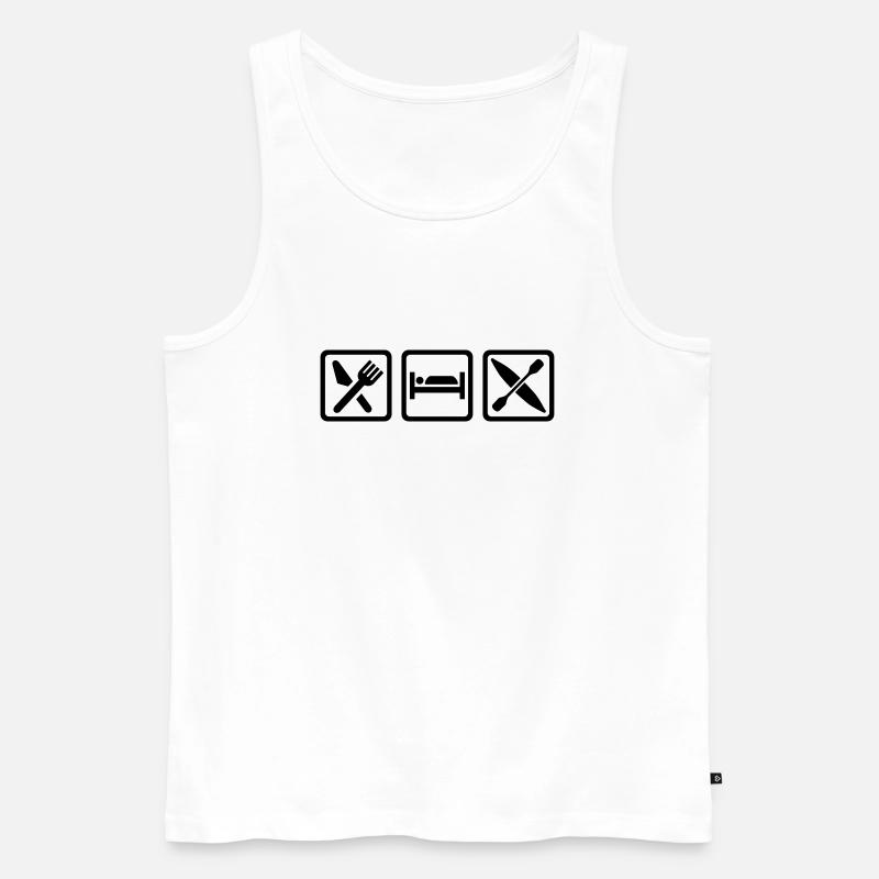 Kajak - Männer Premium Bio Tank Top - Weiß