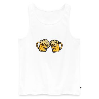 biere glass toast alcohol - Men's Premium Organic Tank Top - white - Front - AI Model Male 178 light (178cm)