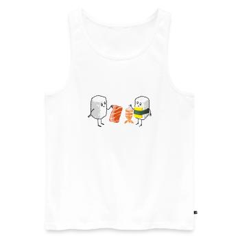 Sushi Shopping - Männer Premium Bio Tank Top - Weiß - Vorne - AI Model Male 178 light (178cm)