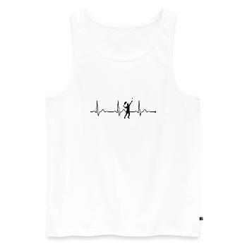 Tennis Heartbeat Entraîneur de tennis - Débardeur bio Premium Homme - blanc - Devant - Michal (187cm)