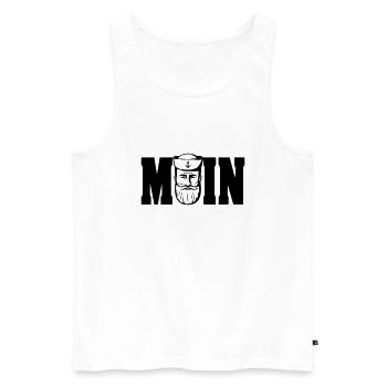 moin 7 - Männer Premium Bio Tank Top - Weiß - Vorne - AI Model Male 178 light (178cm)