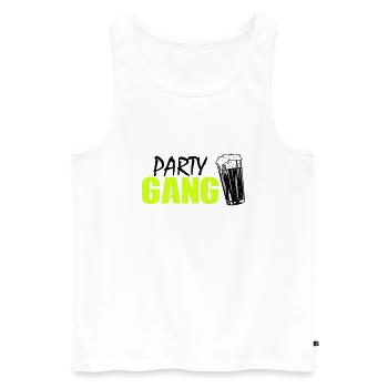 Gang de fête - Débardeur bio Premium Homme - blanc - Devant - AI Model Male 178 light (178cm)