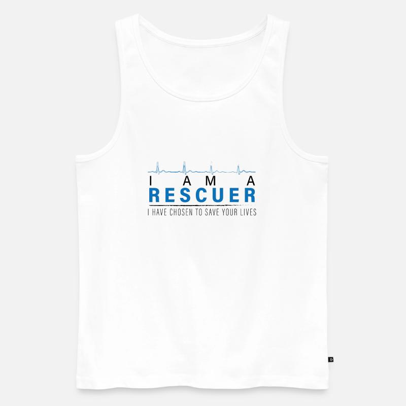 Ich bin ein Retter - Männer Premium Bio Tank Top - Weiß
