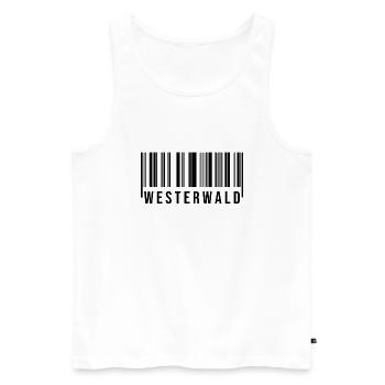 Westerwald Strichcode - Männer Premium Bio Tank Top - Weiß - Vorne - Michal (187cm)