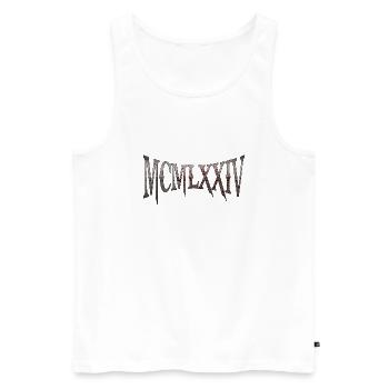 MCMLXXIV 1974 50. Geburtstag B-Day Geburtstagsgeschenk - Männer Premium Bio Tank Top - Weiß - Vorne - Michal (187cm)