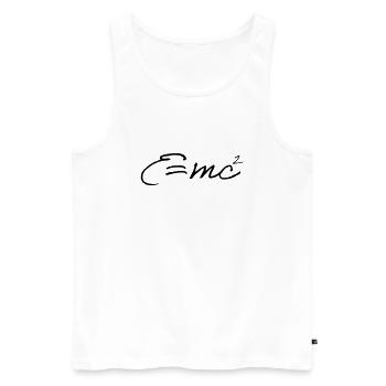 e=mc2 - Männer Premium Bio Tank Top - Weiß - Vorne - AI Model Male 178 light (178cm)