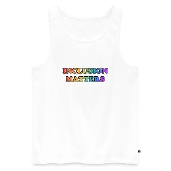 Inclusion Matters Rainbow - Men's Premium Organic Tank Top - white - Front - AI Model Male 178 light (178cm)