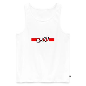 0511 - Vorwahl Hannover - Telefon - telefonieren - Männer Premium Bio Tank Top - Weiß - Vorne - Michal (187cm)