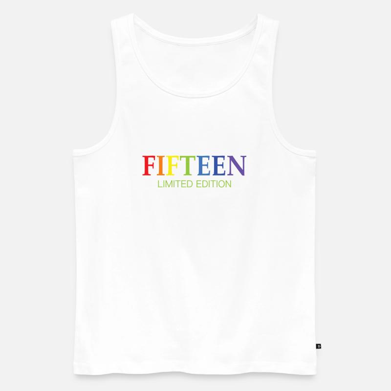 15. Geburtstag Geschenk Regenbogen - Männer Premium Bio Tank Top - Weiß
