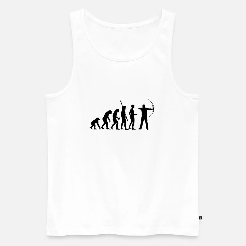 evolution_bogenschiessen - Männer Premium Bio Tank Top - Weiß