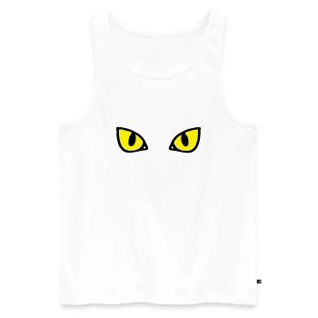 Cat's eyes - Männer Premium Bio Tank Top - Weiß - Vorne - AI Model Male 178 light (178cm)