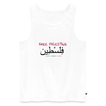 Palästina - Männer Premium Bio Tank Top - Weiß - Vorne - AI Model Male 178 light (178cm)