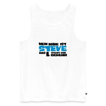 steve - Men's Premium Organic Tank Top - white - Front - AI Model Male 178 light (178cm)