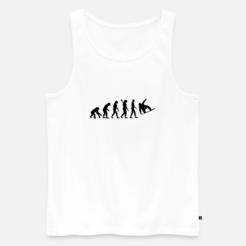 Evolution Snowboard - Men's Premium Organic Tank Top - white