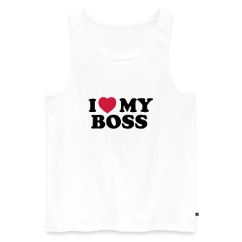 I love my boss - Débardeur bio Premium Homme - blanc - Devant - Michal (187cm)