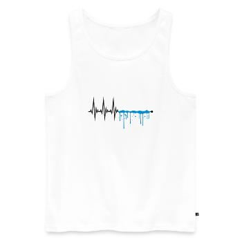 gouttes de pulvérisation humide graffiti ondes fréquence de ligne - Débardeur bio Premium Homme - blanc - Devant - Michal (187cm)