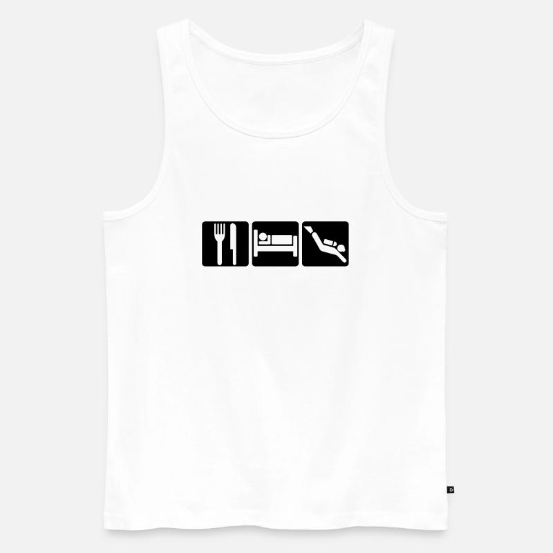 EAT SLEEP DIVE 2 - Männer Premium Bio Tank Top - Weiß