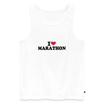 I love Marathon - Männer Premium Bio Tank Top - Weiß - Vorne - Michal (187cm)
