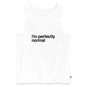 Je suis parfaitement normales - Débardeur bio Premium Homme - blanc - Devant - Michal (187cm)