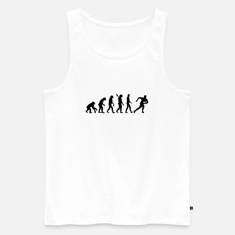 Rugby - Männer Premium Bio Tank Top - Weiß