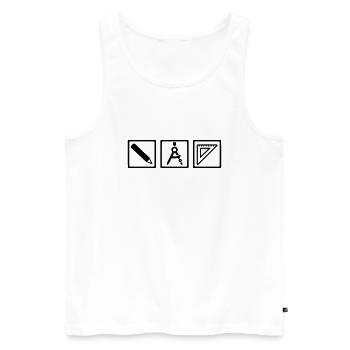 Architekt - Männer Premium Bio Tank Top - Weiß - Vorne - Michal (187cm)