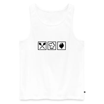 Cook chef - Men's Premium Organic Tank Top - white - Front - AI Model Male 178 light (178cm)